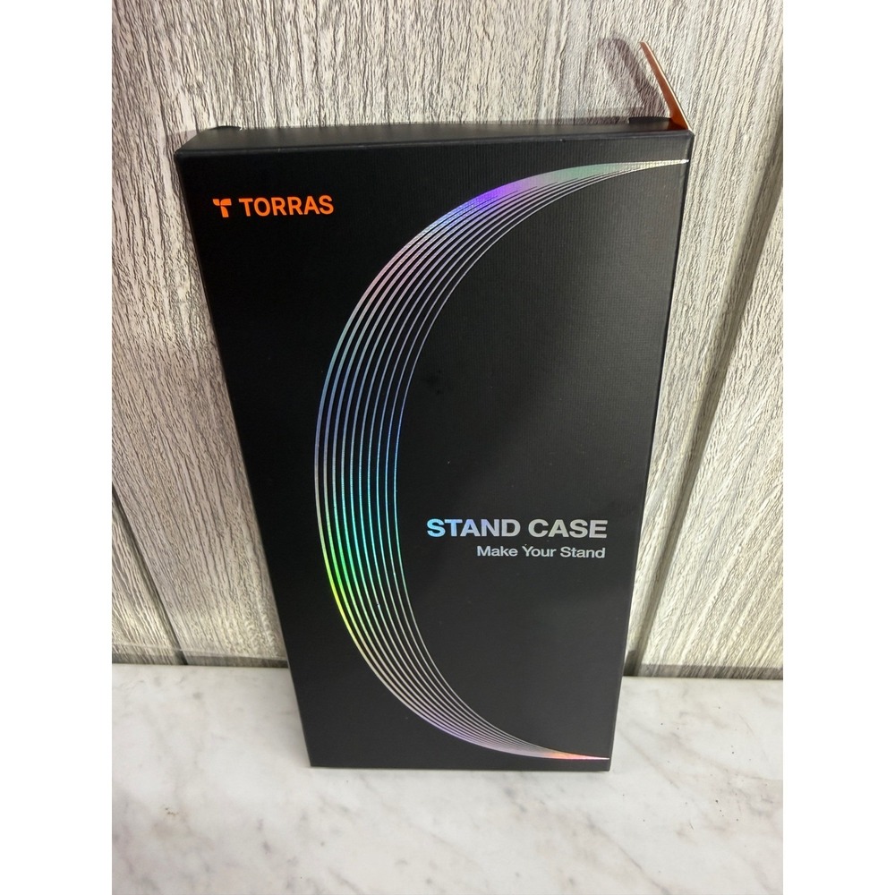 Torras Ostand Spin iPhone 16 Pro Max Case Clear MagSafe Kickstand Black K4BH24